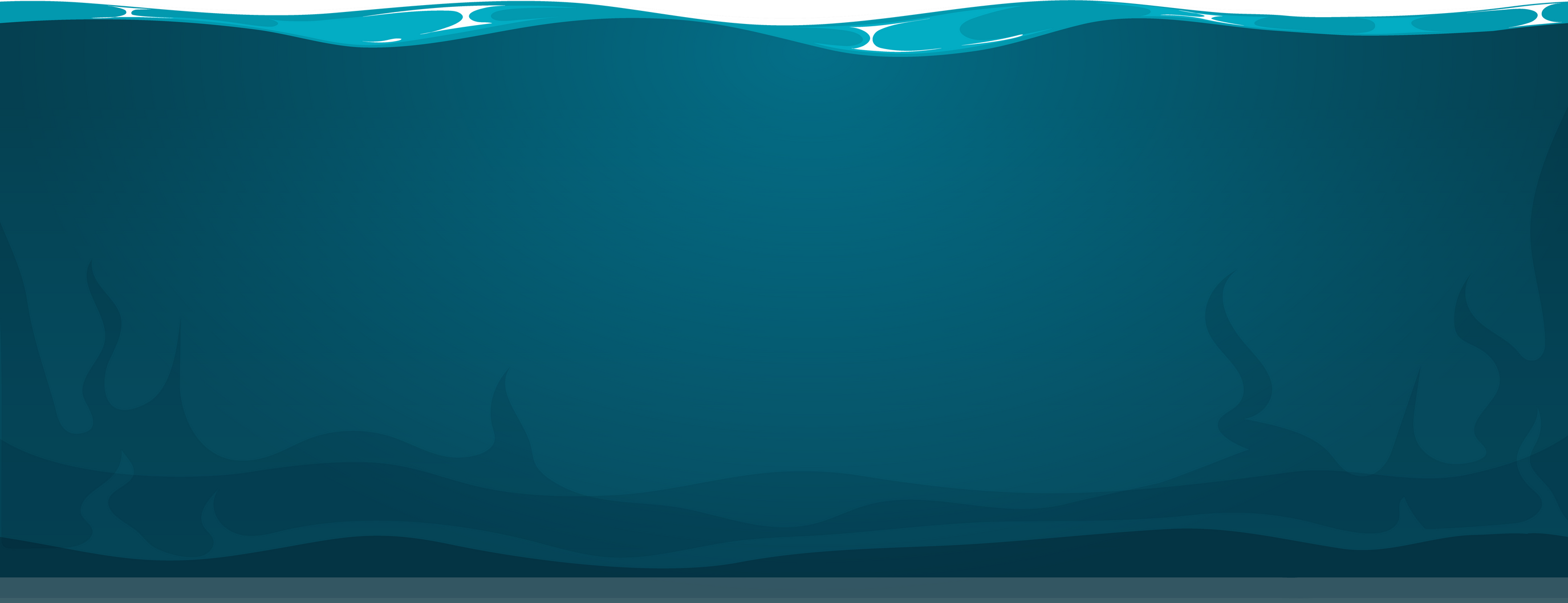 Deep sea seamless background. Cartoon ocean surface